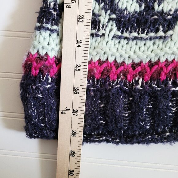 Free People Fair Isle Sweater Small Multicolor Wool Alpaca Mohair Chunky Knit - Picture 6 of 10